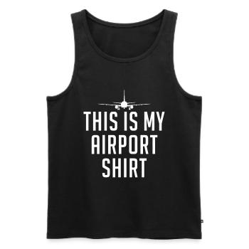 This Is My Airport Shirt Lustige Reise - Männer Premium Bio Tank Top - Schwarz - Vorne - Michal (187cm)