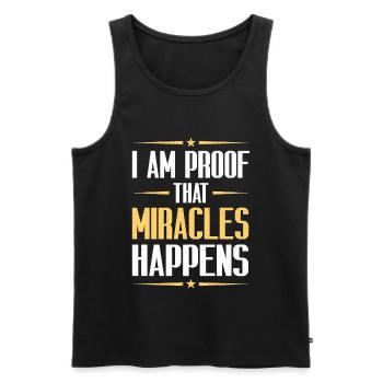 I Am Proof That Miracles Happen Christian - Männer Premium Bio Tank Top - Schwarz - Vorne - Michal (187cm)