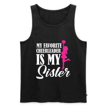 My Favorite Cheerleader Is My Sister Cheer - Men's Premium Organic Tank Top - black - Front - Michal (187cm)