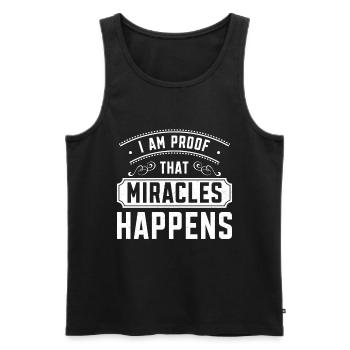 I Am Proof That Miracles Happen Christian - Männer Premium Bio Tank Top - Schwarz - Vorne - Michal (187cm)