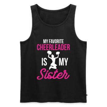 My Favorite Cheerleader Is My Sister Cheer - Men's Premium Organic Tank Top - black - Front - Michal (187cm)