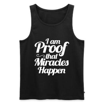 I Am Proof That Miracles Happen Christian - Männer Premium Bio Tank Top - Schwarz - Vorne - Michal (187cm)