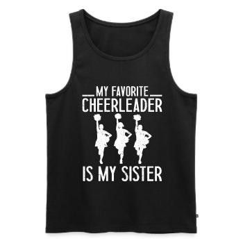 Ma pom-pom girl préférée est Ma sœur Cheer - Débardeur bio Premium Homme - noir - Devant - Michal (187cm)