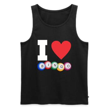 I Love Bingo Lustiges Bingo - Männer Premium Bio Tank Top - Schwarz - Vorne - Michal (187cm)