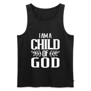 Je suis un enfant de Dieu Chrétien Jésus Religion - Débardeur bio Premium Homme - noir - Devant - Michal (187cm)