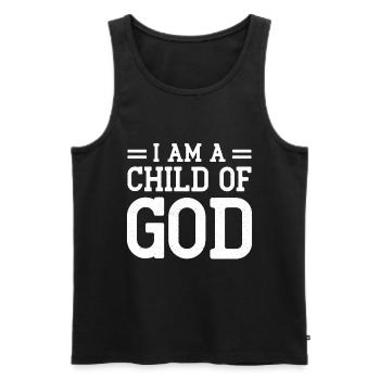 Je suis un enfant de Dieu Chrétien Jésus Religion - Débardeur bio Premium Homme - noir - Devant - Michal (187cm)