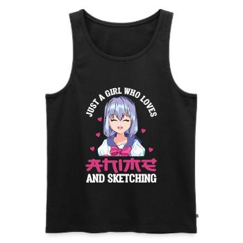 Just A Girl Who Loves Anime And Sketching Anime - Men's Premium Organic Tank Top - black - Front - Michal (187cm)