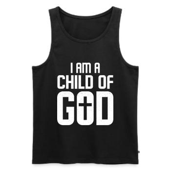 I Am a Child of God Christian Salvation Quote God - Men's Premium Organic Tank Top - black - Front - AI Model Male 178 light (178cm)