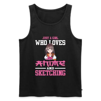 Just A Girl Who Loves Anime And Sketching Anime - Men's Premium Organic Tank Top - black - Front - Michal (187cm)