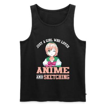Just A Girl Who Loves Anime And Sketching Anime - Men's Premium Organic Tank Top - black - Front - Michal (187cm)