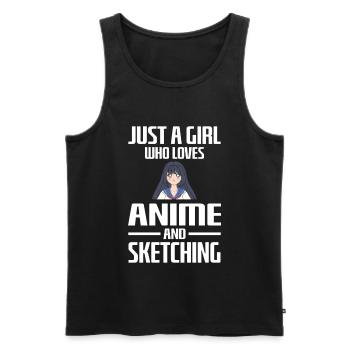 Just A Girl Who Loves Anime And Sketching Anime - Men's Premium Organic Tank Top - black - Front - Michal (187cm)