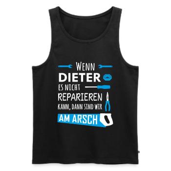 Lustiger Heimwerker und Handwerker Spruch Dieter - Männer Premium Bio Tank Top - Schwarz - Vorne - Michal (187cm)