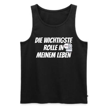Die wichtigste Rolle in meinem Leben Klopapier - Männer Premium Bio Tank Top - Schwarz - Vorne - Michal (187cm)