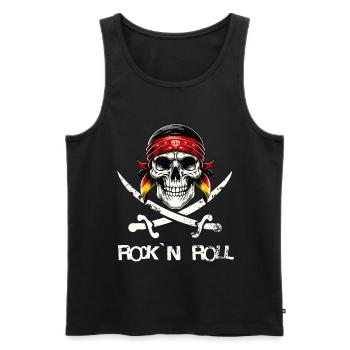 Crâne Rockn Roll Allemagne - Débardeur bio Premium Homme - noir - Devant - Michal (187cm)