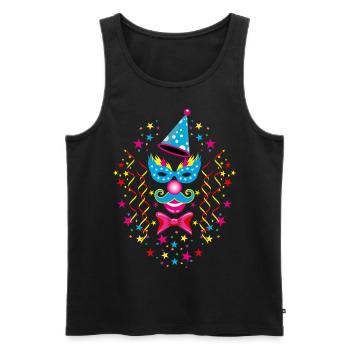 14 Costume de clown carnaval - Débardeur bio Premium Homme - noir - Devant - Michal (187cm)