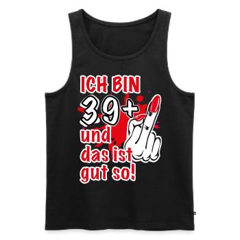 04 Ich bin 39 Plus 1 Stinkefinger Mittelfinger - Männer Premium Bio Tank Top - Schwarz - Vorne - AI Model Male 178 light (178cm)