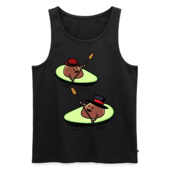 Kayak Avocado Race Paddle Boat Rowing Sporty - Men's Premium Organic Tank Top - black - Front - Michal (187cm)