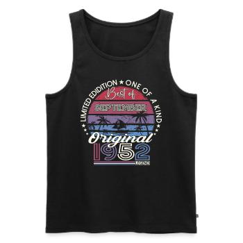 Original September Vintage 1952 Birthday Funny - Men's Premium Organic Tank Top - black - Front - Michal (187cm)