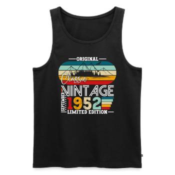 Original September Vintage 1952 Birthday Funny - Men's Premium Organic Tank Top - black - Front - Michal (187cm)
