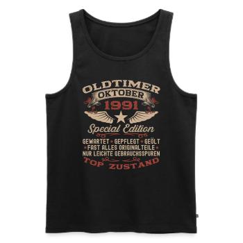 Oldtimer Oktober 1991 31. Geburtstag Geschenk - Männer Premium Bio Tank Top - Schwarz - Vorne - Michal (187cm)