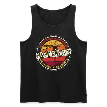 Lustiger Spruch Kranfahrer Kranführer - Männer Premium Bio Tank Top - Schwarz - Vorne - Michal (187cm)