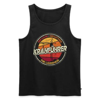Lustiger Spruch Kranfahrer Kranführer - Männer Premium Bio Tank Top - Schwarz - Vorne - Michal (187cm)