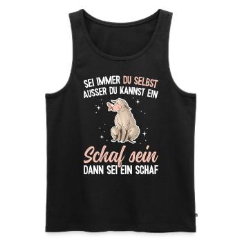 Lustiges Schafmotiv - Bäuerin Landwirtin & Schaf - Männer Premium Bio Tank Top - Schwarz - Vorne - Michal (187cm)
