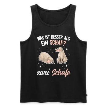 Lustiges Schafmotiv - Bäuerin Landwirtin & Schaf - Männer Premium Bio Tank Top - Schwarz - Vorne - Michal (187cm)