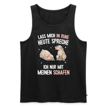 Lustiges Schafmotiv - Bäuerin Landwirtin & Schaf - Männer Premium Bio Tank Top - Schwarz - Vorne - Michal (187cm)