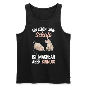 Lustiges Schafmotiv - Bäuerin Landwirtin & Schaf - Männer Premium Bio Tank Top - Schwarz - Vorne - Michal (187cm)