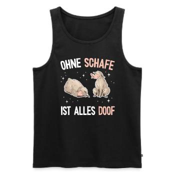 Lustiges Schafmotiv - Bäuerin Landwirtin & Schaf - Männer Premium Bio Tank Top - Schwarz - Vorne - Michal (187cm)