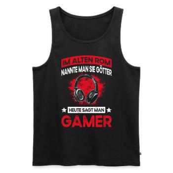 Lustiger Teenager Gaming Spruch - Gamer Jungs - Männer Premium Bio Tank Top - Schwarz - Vorne - AI Model Male 178 light (178cm)