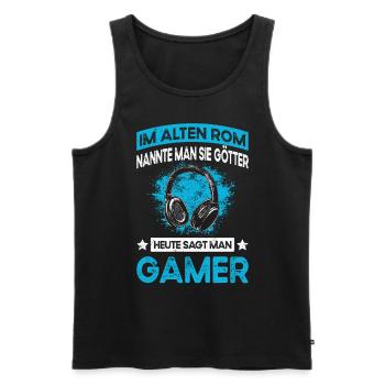 Lustiger Teenager Gaming Spruch - Gamer Jungs - Männer Premium Bio Tank Top - Schwarz - Vorne - AI Model Male 178 light (178cm)