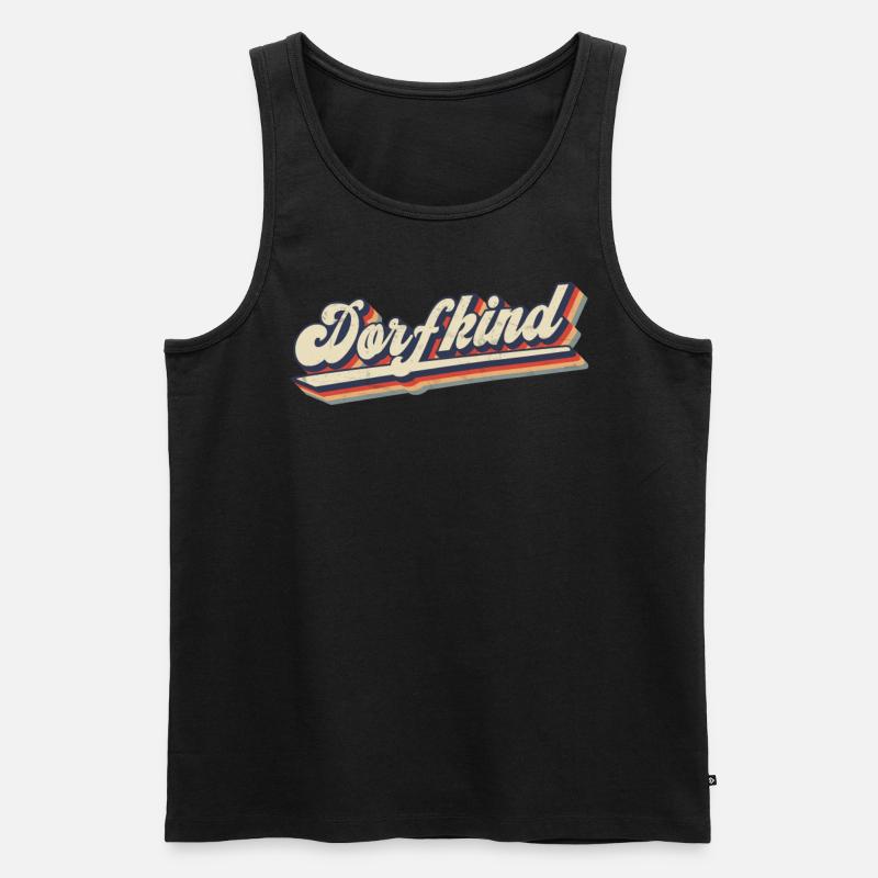 Dorffest Spruch - Dorfkind - Männer Premium Bio Tank Top - Schwarz