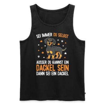 Teckel Hund Spruch - Dachshund & Dackel - Männer Premium Bio Tank Top - Schwarz - Vorne - Michal (187cm)