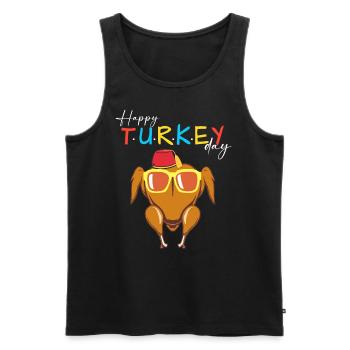 Thanksgiving For Friends Happy Turkey Day - Männer Premium Bio Tank Top - Schwarz - Vorne - Michal (187cm)