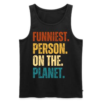 Lustigste Person auf dem Planet Lustiges Geschenk - Männer Premium Bio Tank Top - Schwarz - Vorne - Michal (187cm)