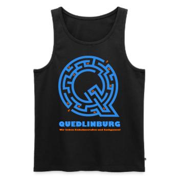 Quedlinburg (Street Edition) - Men's Premium Organic Tank Top - black - Front - AI Model Male 178 light (178cm)