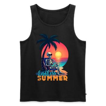 Skeleton beach, skull, skull summer humor - Men's Premium Organic Tank Top - black - Front - AI Model Male 178 light (178cm)