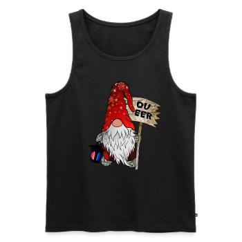 Queer Gnome LGBTQ+ Christmas Gnome - Men's Premium Organic Tank Top - black - Front - Michal (187cm)