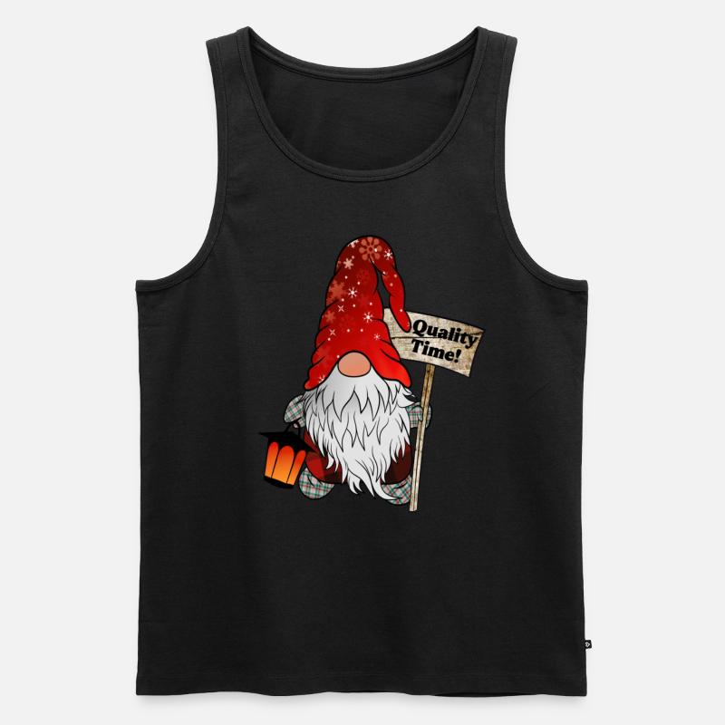 Quality Time Wichtel – Weihnachtsgnom - Männer Premium Bio Tank Top - Schwarz