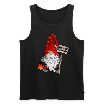 Power Wichtel Weihnachtsgnom - Männer Premium Bio Tank Top - Schwarz - Vorne - Michal (187cm)