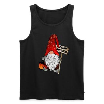 Chor Wichtel – Der musikalische Weihnachtsgnom - Männer Premium Bio Tank Top - Schwarz - Vorne - Michal (187cm)