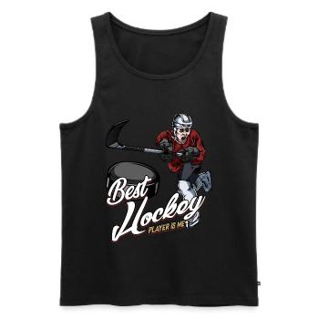 Best Ice Hockey Player | Eishockey Geschenkidee - Männer Premium Bio Tank Top - Schwarz - Vorne - Michal (187cm)