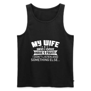 Männer Spruch Humor - Männer Premium Bio Tank Top - Schwarz - Vorne - Michal (187cm)