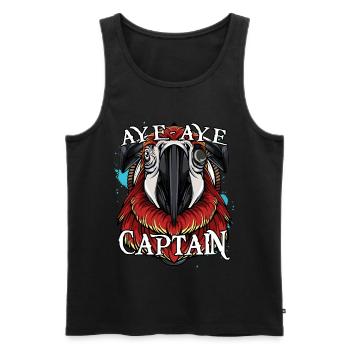 Aye Aye Captain Pirate Parrot Pet Gift - Men's Premium Organic Tank Top - black - Front - Michal (187cm)