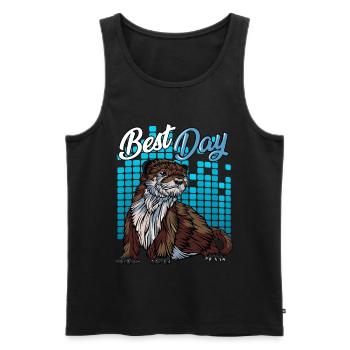 Modern pothole otter | Forest dweller gift - Men's Premium Organic Tank Top - black - Front - AI Model Male 178 light (178cm)