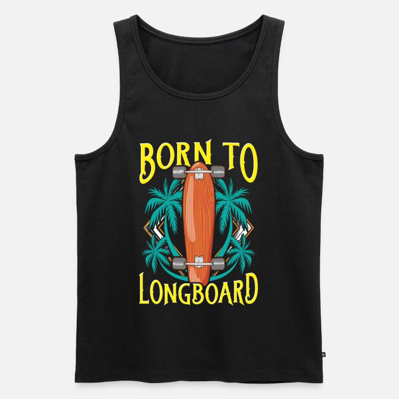 Born To Longboard - Longboarder - Männer Premium Bio Tank Top - Schwarz