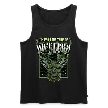Tête de cerf moderne | Idée cadeau de chevreuil animal de forêt - Débardeur bio Premium Homme - noir - Devant - Michal (187cm)