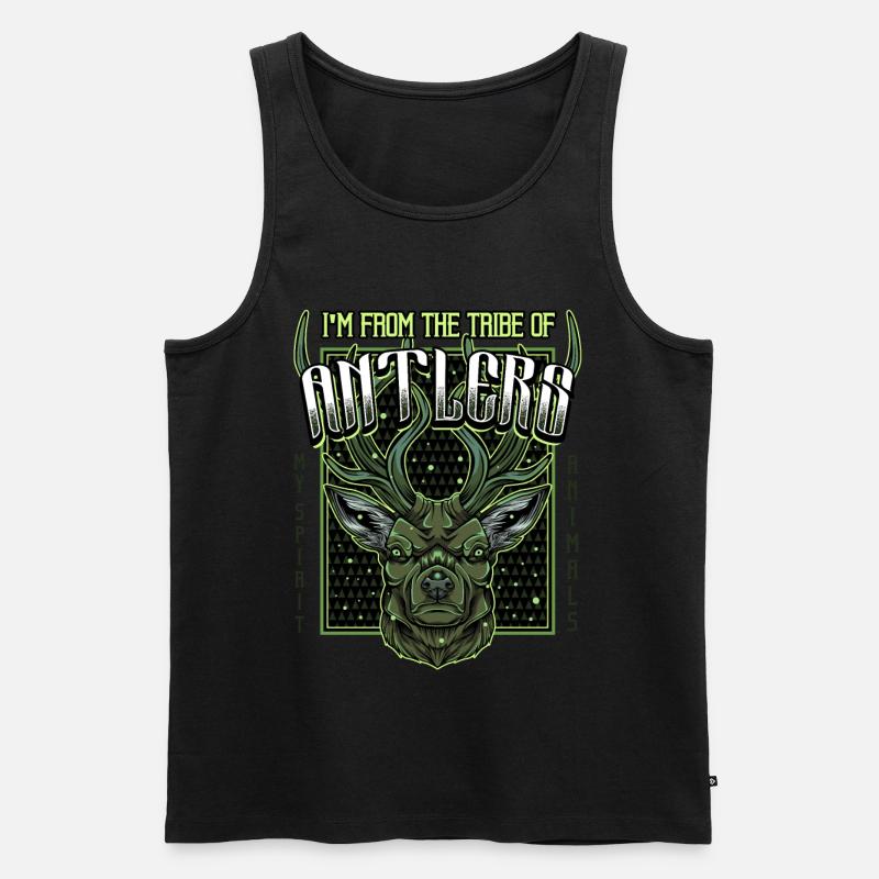 Modern Hirschkopf | Waldtier Rehbock Geschenkidee - Männer Premium Bio Tank Top - Schwarz